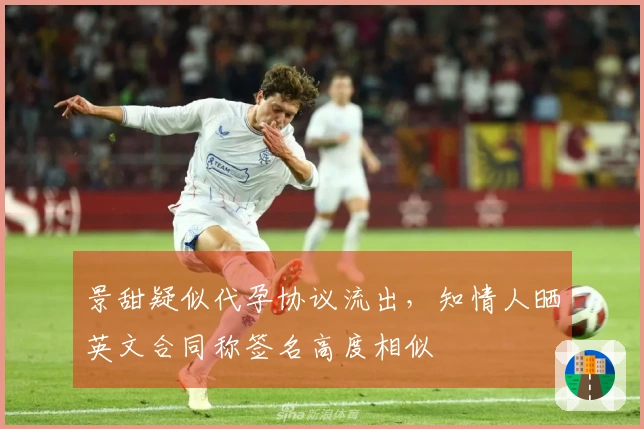 景甜疑似代孕协议流出，知情人晒英文合同称签名高度相似